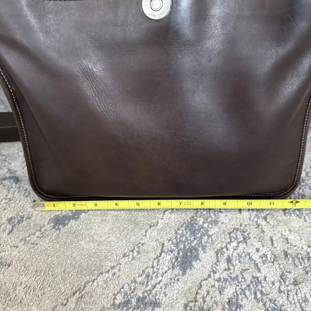 Coach #05A02 Leatherware Messenger Crossbody Dark Brown Laptop Bag X